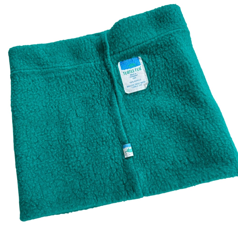 Vintage Turtle Fur Fleece Neck‎ Warmer Gaiter Teal Green Vermont USA Acrylic
